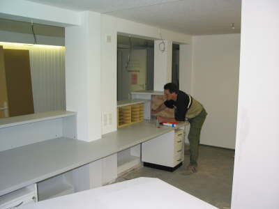 Empfangstheke von hinten